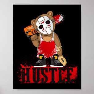 Hip Hop Lover Hockey Mask Teddy Bear Fun Entrepren Poster