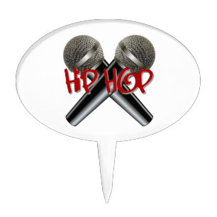 Hip Hop - mc rap dj rap turntable mic graffiti r&b Cake Topper