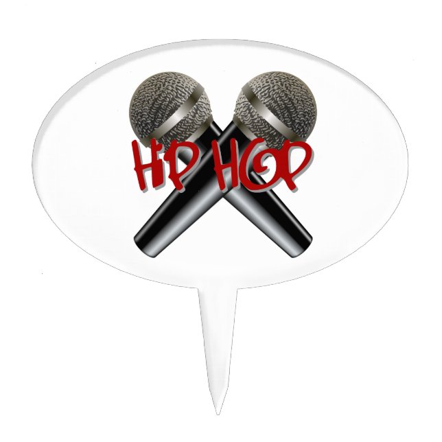 Hip Hop - mc rap dj rap turntable mic graffiti r&b Cake Topper (Front)