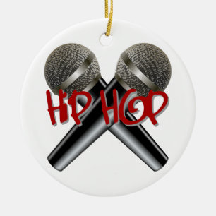 Hip Hop - mc rap dj rap turntable mic graffiti r&b Ceramic Ornament