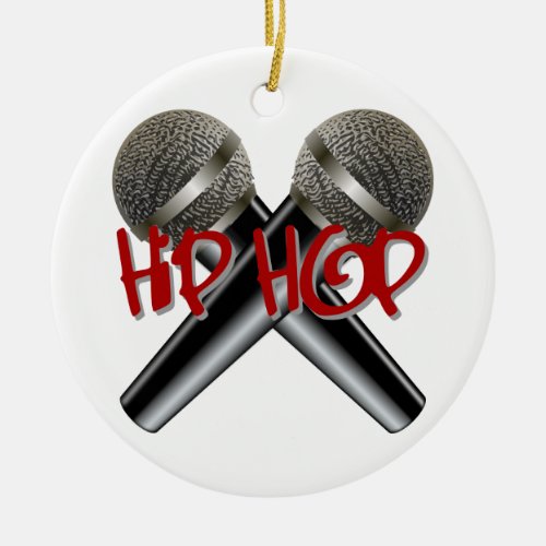 Hip Hop _ mc rap dj rap turntable mic graffiti rb Ceramic Ornament