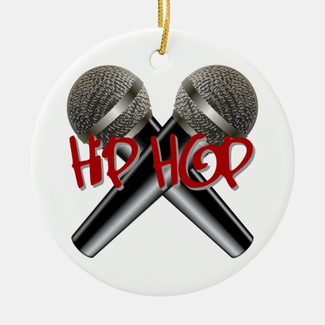 Hip Hop - mc rap dj rap turntable mic graffiti r&b Ceramic Ornament (Front)