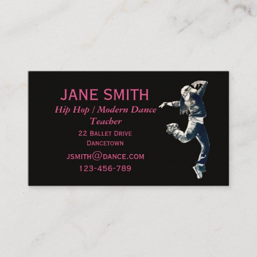 Hip Hop modern dance teacher dance studio Business Business Card