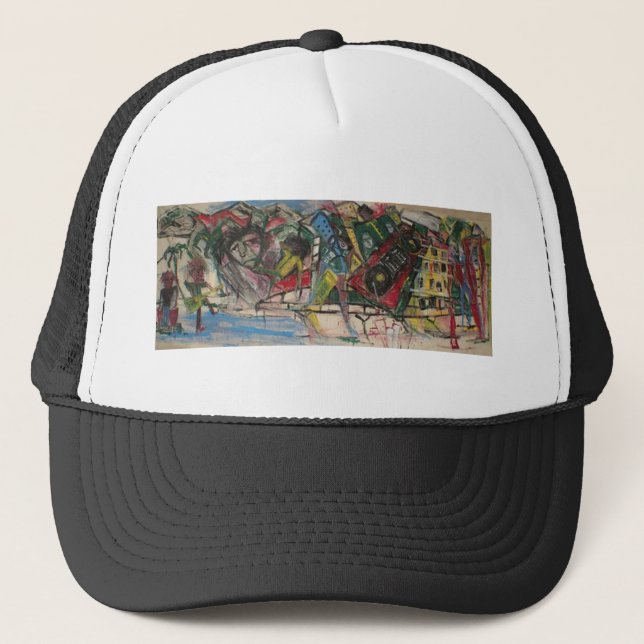 HIP HOP MURAL TRUCKER HAT (Front)