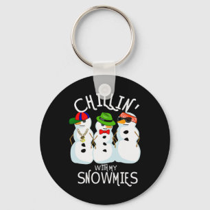 Hip-Hop Music Christmas Snowman Chillin With My Sn Keychain