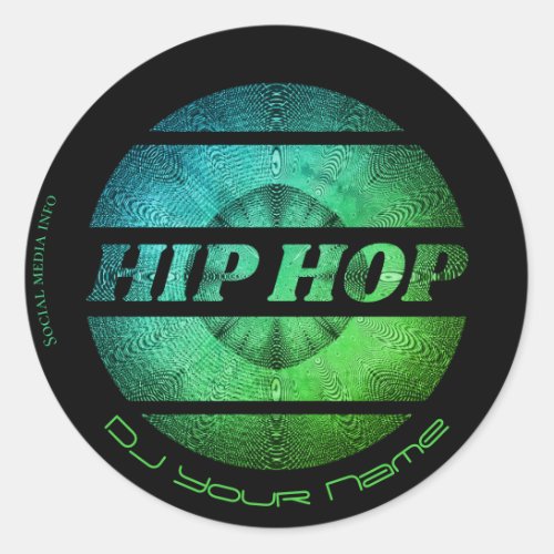 Hip hop music DJ Business Card Classic Round Sticker