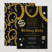 Hip Hop Music Gold Cuban Link Chain 90's Birthday