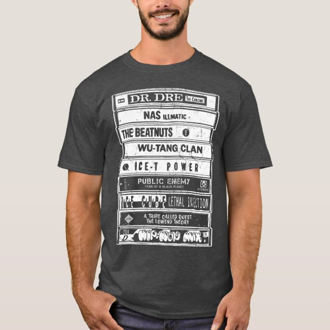 Hip Hop Old School Retro Artists Cassettes Rap T-Shirt (Front)