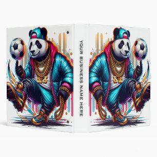 Hip Hop Panda Soccer Football Summer Sports 3 Ring Binder
