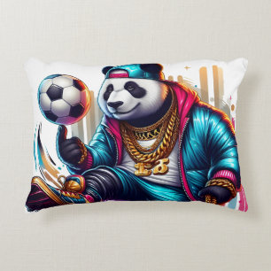 Hip Hop Panda Soccer Football Summer Sports Accent Pillow