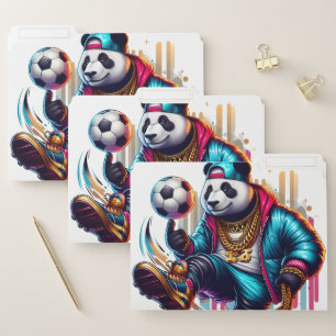 Hip Hop Panda Soccer Football Summer Sports File Folder