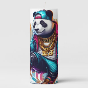 Hip Hop Panda Soccer Football Summer Sports Pillar Candle