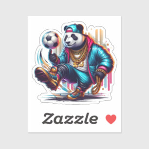 Hip Hop Panda Soccer Football Summer Sports Sticker