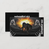 Hip hop panther flames keyboard speaker DJ Business Card (Front/Back)