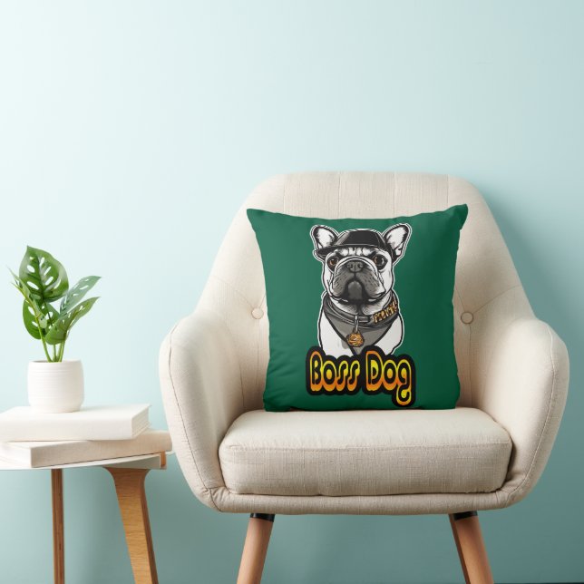 Hip Hop Print - Boss Dog - Throw Pillow (Chair)