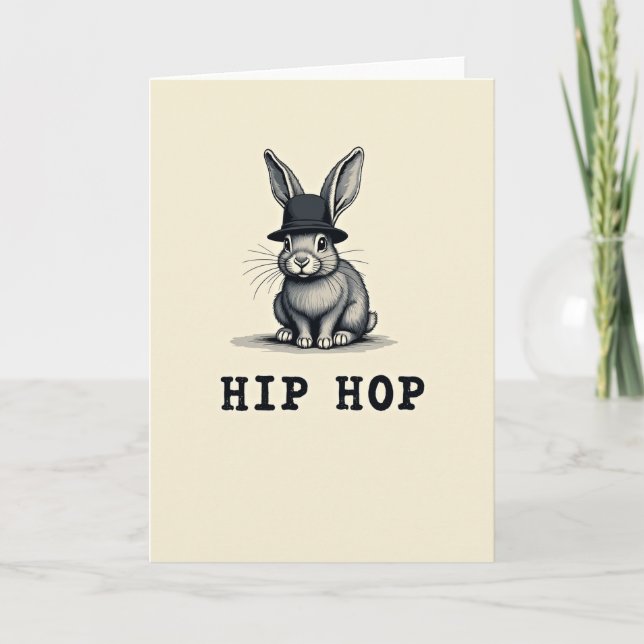 Hip Hop Rabbit Cool Style Card (Front)