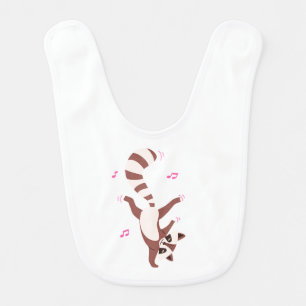 Hip Hop Raccoon Dancer   Funny Baby Shower Gift Bib