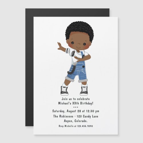 Hip Hop Rap Boy Break Dancer Birthday Party Magnetic Invitation