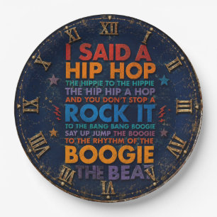 Hip Hop Rap Music Old School Studio DJ Gift Paper Plates