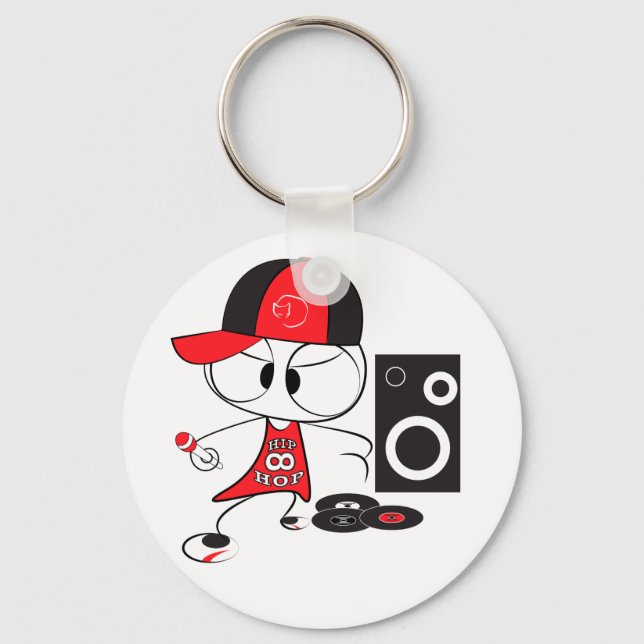 Hip hop rapper doll keychain (Front)