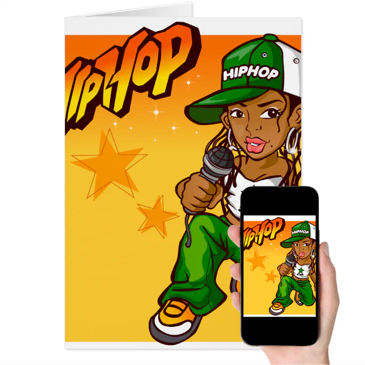 hip hop rapper girl green orange cartoon | Zazzle hip hop rapper girl green orange cartoon | Zazzle