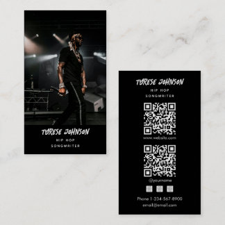 Hip Hop Rapper Songwriter Signer Photo QR Code Business Card