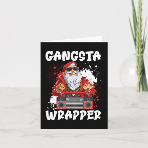 Hip Hop Santa Claus Gangster Christmas Gangsta Wra Card