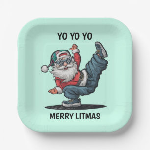 Hip Hop Santa Claus  Paper Plates