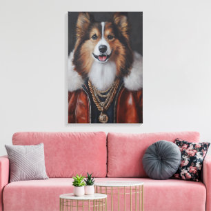 Hip Hop Shetland Sheepdog Sheltie Canvas Print