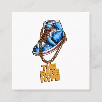 Hip Hop Shoes Rare Hype Chain Vector Square Business Card by SharlaST at Zazzle