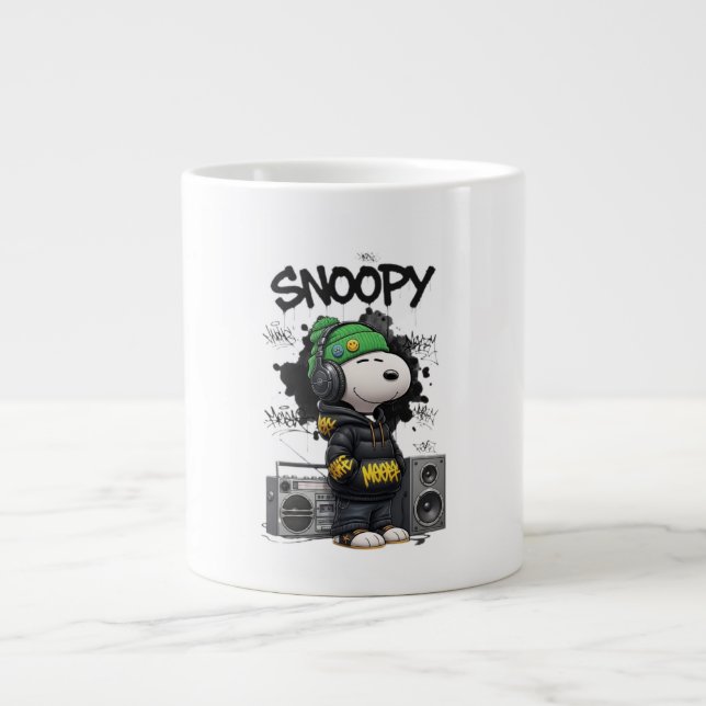 Hip-Hop Snoopy Urban Street Art Illustration Giant Coffee Mug (Front)