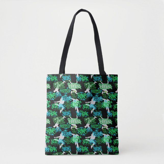 Hip Hop Street Arts Pattern Black BG Tote Bag (Front)