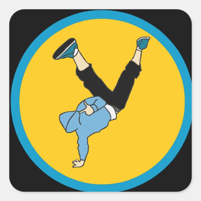 Hip Hop street style modern dancer Square Sticker (Front)