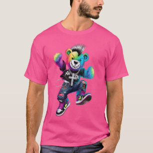 Hip-Hop Teddy-Bear Colorful TeddyBear Graphic T-Shirt