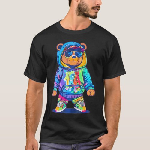 Hip_Hop Teddy_Bear Colorful Teddybear With         T_Shirt