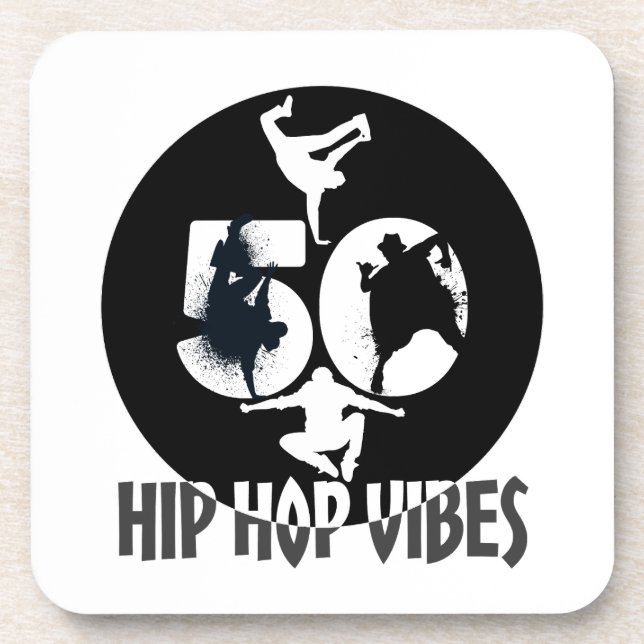 Hip Hop Vibes.w Beverage Coaster (Front)