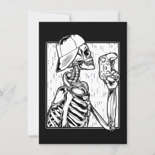 Hip Hop Video Gamer Skeleton Boys Kids Halloween Invitation