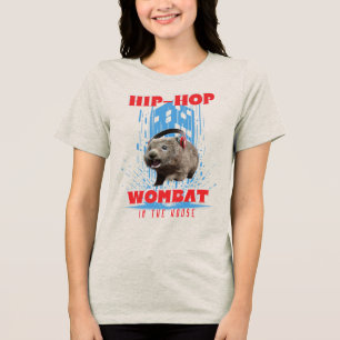 Hip Hop Wombat Funny Music Animal Tri-Blend Shirt