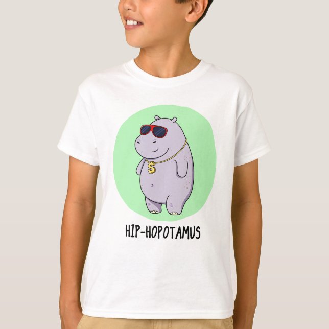 Hip-Hopotamus Funny Hippo Pun  T-Shirt (Front)