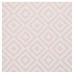 Hip Light Pink Ikat Diamond Squares Mosaic Pattern Fabric