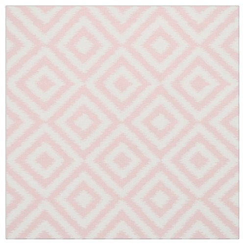 Hip Light Pink Ikat Diamond Squares Mosaic Pattern Fabric
