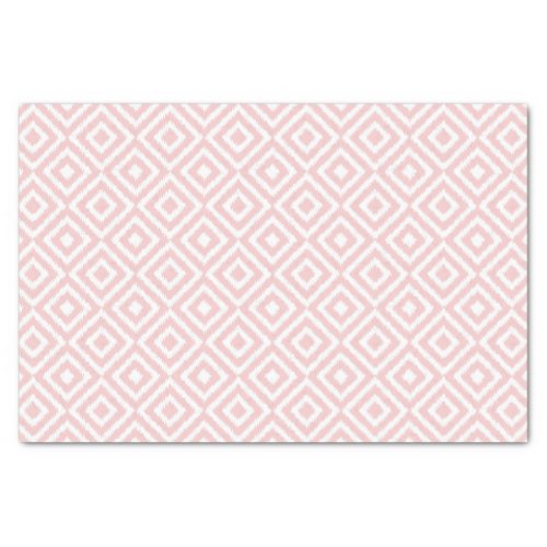 Hip Light Pink Ikat Diamond Squares Mosaic Pattern Tissue Paper