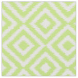 Hip Lime Green Ikat Diamond Squares Mosaic Pattern Fabric
