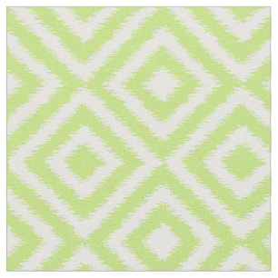 Hip Lime Green Ikat Diamond Squares Mosaic Pattern Fabric