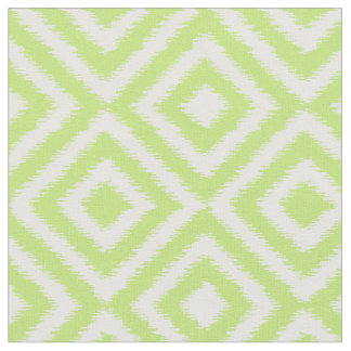 Hip Lime Green Ikat Diamond Squares Mosaic Pattern Fabric