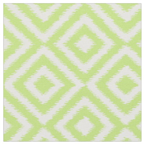 Hip Lime Green Ikat Diamond Squares Mosaic Pattern Fabric