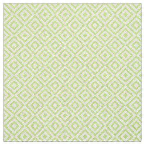 Hip Lime Green Ikat Diamond Squares Mosaic Pattern Fabric