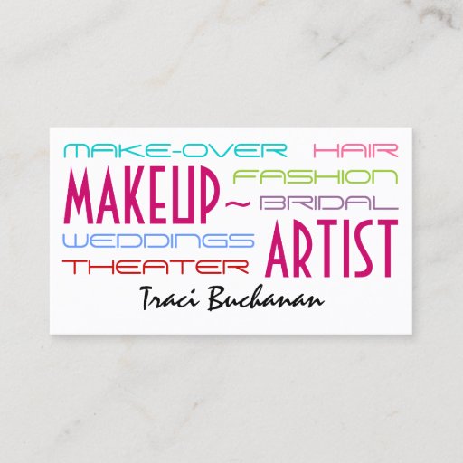Customizable Hip Makeup Artist Business Cards