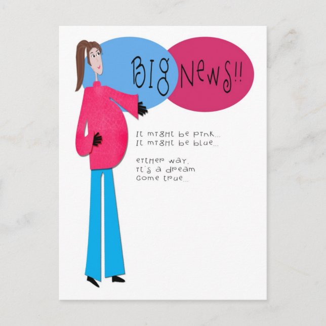 Hip Mama Pregnancy Announcement Postcard (Front)
