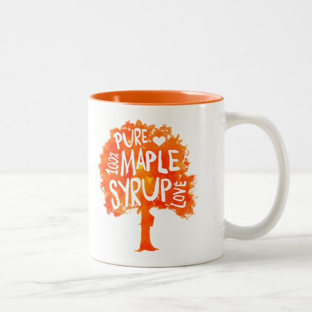 Hip Maple Syrup Tree Love Two-Tone Coffee Mug (Right)